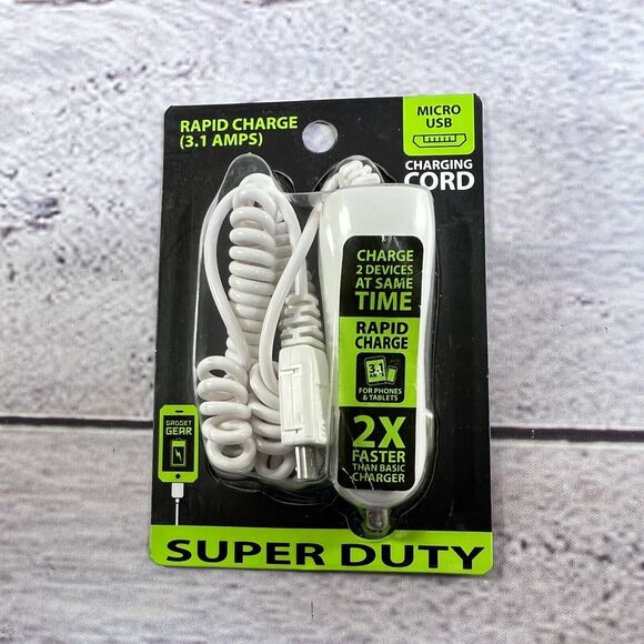 Micro-USB 3.1A Rapid Charging Cord +USB Port Fast Charger 12v Car Outlet Adapter - Picture 10 of 10